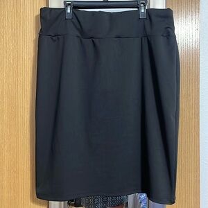 Emery Rose 4XL black stretch straight midi skirt Elastic waist